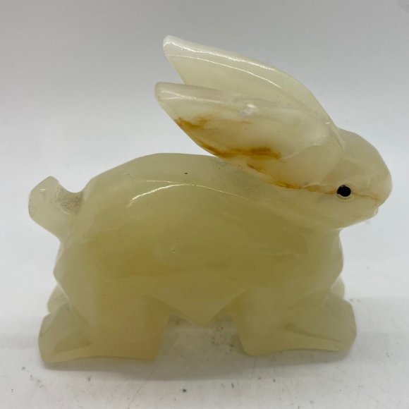 Hand Carved Onyx Bunny Rabbit Figurine